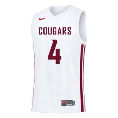 Men #4 Aljaz Kunc Washington State Cougars College Basketball Jerseys Sale-White - Click Image to Close